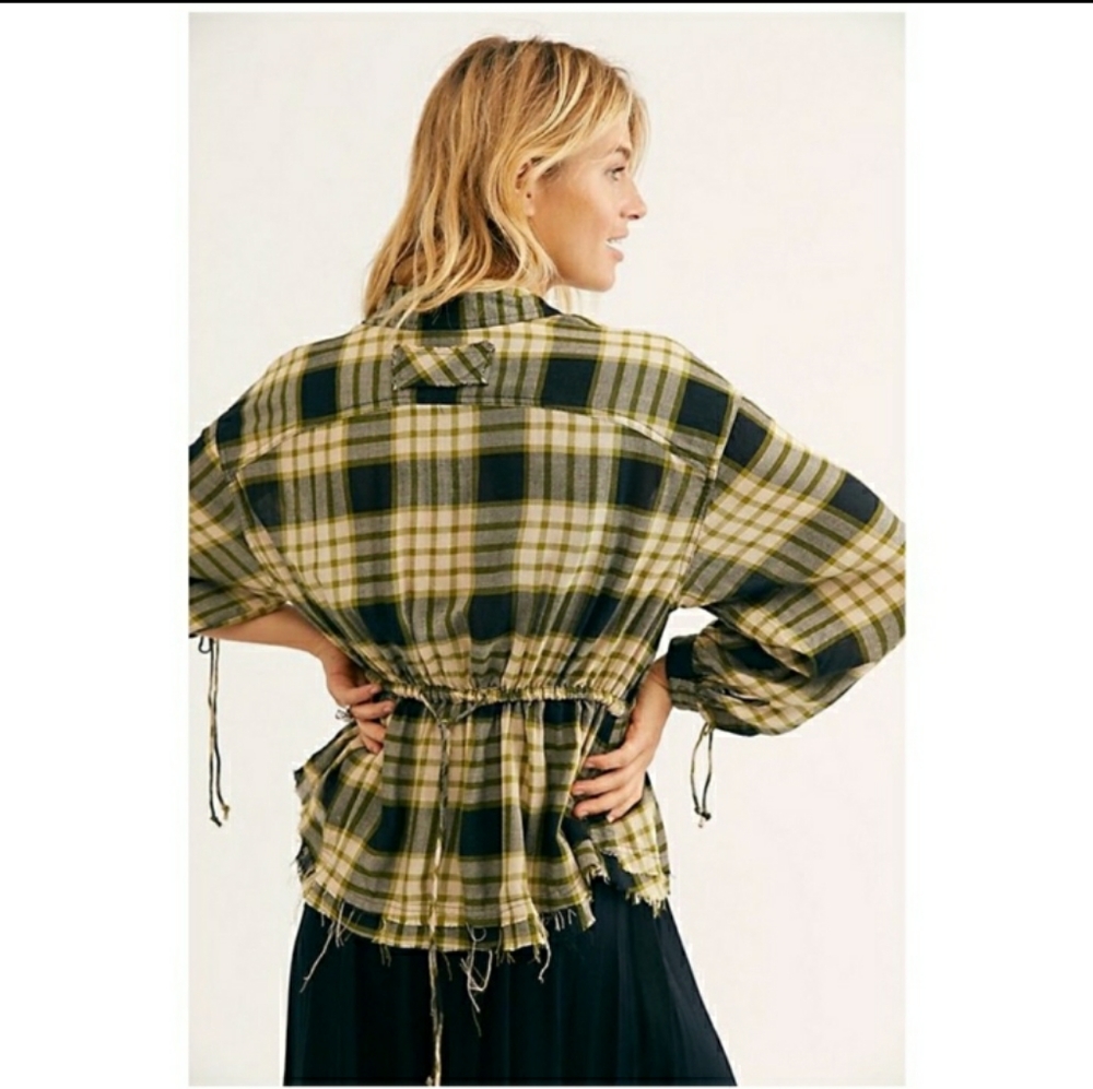 Free people Pacific Dawn ruched sleeve Top NWT - Picture 2 of 6